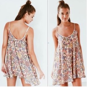 UO Kimchi Blue Lace Up Side Mini Dress - Floral